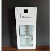 تصویر گوشواره میخی با نگین الماسی نقره عیار ۹۲۵ 