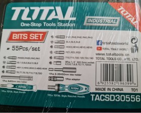 تصویر ست ۵۵ عددی سری پیچ گوشتی و سری بکس توتال مدلTACSD30556 TACSD30556 55 Pcs Screwdriver Bits Set