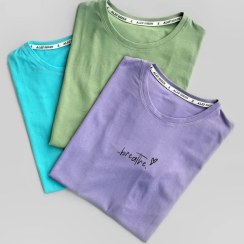 تصویر تیشرت نخ پنبه تکست دار 1447 