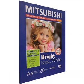 تصویر کاغذ گلاسه میتسوبیشی سایز A4 وزن 260 گرم 20 برگ Mitsubishi A4 Glossy Paper 260g 20sh