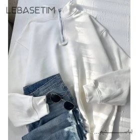 تصویر دورس نیم زیپ زنانه سفید 