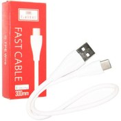 تصویر کابل تبدیل USB به microUSB ارلدام مدل EC-S010M طول 0.3 مترسفید 