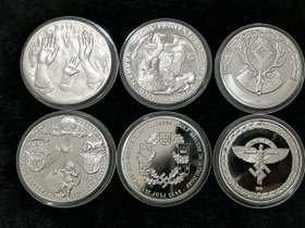 تصویر مجموعه 6 سکه یادبود هیتلر با آبکاری نقره 