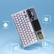 تصویر کیبورد شیشه ای، دارای تاچ لمسی، شارژی transparency wireless keyboard