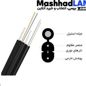 تصویر کابل دراپ فیبر نوری 2 کر 3 مهار Outdoor مدل 2 کر 3 مهار