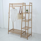 تصویر رگال لباس و استند نردبانی بامبو 