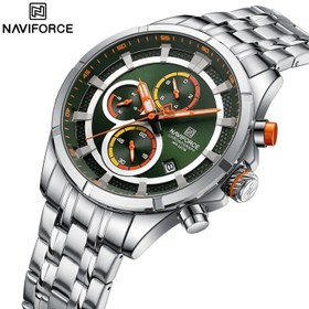 تصویر ساعت مچی عقربه‌ای مردانه نیوی فورس مدل سه موتوره کرنوگراف کد NF8046GS Naviforce Watch NF8046SGS