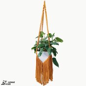 تصویر آویزگلدان مکرومه بزرگ مدل رسپینا| “macrame hanging pot “respina 