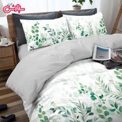 تصویر روتختی دخترانه سبز آبرنگی FLORA -کتان (مدل 345) 