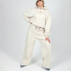 تصویر ست دورس نیم‌زیپ با شلوار بگ زنانه | کد DO31 