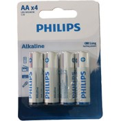 تصویر باتری فیلیپس Alkaline AA LR6A4B/40 بسته 4 عددی 