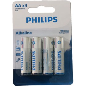 تصویر باتری فیلیپس Alkaline AA LR6A4B/40 بسته 4 عددی 