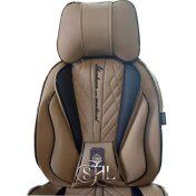 تصویر روکش صندلی چرم ترک طرح VIP به همراه ست طبی | مناسب انواع خودرو ایرانی 