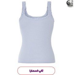 تصویر تاپ کبریتی یقه گیپور اسمارا آبی آسمانی مدل 2404 