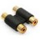 تصویر تبدیل H دوتایی مادگی AV A2RCA Female to 2RCA Female Audio Connector Adapter