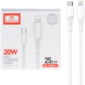 تصویر کابل شارژ فست پاوربانک Earldom Type-C To Lightning مدل EC-163C-i – سفید 