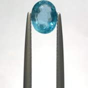 تصویر نگین آپاتیت طبیعی آبی سبز اصل آمریکا تراش اوال سایز 6*8 