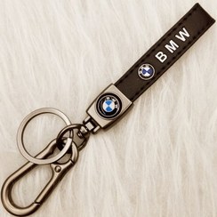 تصویر جاسوئیچی بندی چرم آرم BMW وارداتی رنگ مشکی 