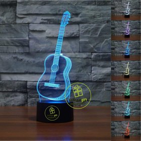 تصویر چراغ خواب سه بعدی بالبینگ طرح گیتار 