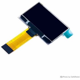 تصویر نمایشگر OLED تک رنگ آبی 1.29 اینچ دارای ارتباط SPI و چیپ درایور SSD1315 با کابل فلت 16 پین Plug In 