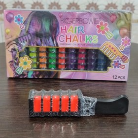 تصویر پک 12 عددی گچ مو رنگی فانتزی 