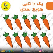 تصویر پک 10 تایی هویج نمدی مگنتی 