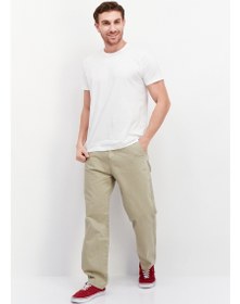 تصویر شلوار مردانه راسته با فیت معمولی، رنگ بژ برند esprit Men Regular Fit Solid Straight Pants, Beige