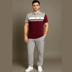 تصویر ست تیشرت و شلوار مردانه شوک | - 3XL ست پنبه ملانژ سبک و خوش‌کپ با طراحی متفاوت