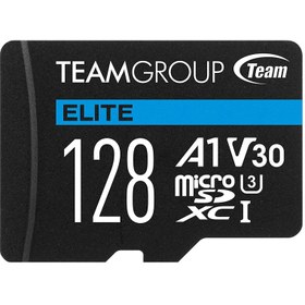 تصویر رم میکرو 128 گیگ تیم گروپ Teamgroup Elite U3 C10 90MB/s + خشاب TeamGroup 128GB U3 Class 10 MicroSDXC Memory Card