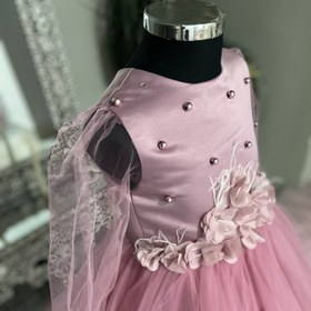 تصویر لباس عروس بچگانه آستین دار تور سانول Dress