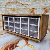 تصویر جا ادویه ۱۵ کشویی چوبی 