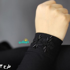 تصویر ساق دست گلدوزی ویسکوز طرح 3 کد 3643 