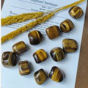 تصویر سنگ تامبل چشم ببر طبیعی اصل معدنی نگین آیرون تایگر 