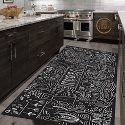 تصویر فرشینه آشپزخانه طرح وگن vegan kitchen rug vegan