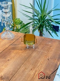 تصویر ظرف مربع کوچک استیل طلایی 