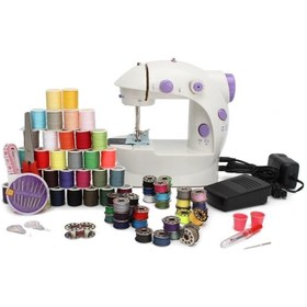 تصویر چرخ خیاطی مینی مدل SM202A مینی چرخ خیاطی مدل SM-202 اصلی کارتن بنفش