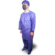 تصویر ست لباس بیمار(گان،کلاه، شلوار) ا medical disposable clothes set medical disposable clothes set