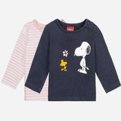 تصویر تی شرت آستین بلند نوزادی لوپیلو مجموعه دو عددی 