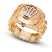 تصویر انگشتر طلا مردانه طرح رولکس کد MR108 