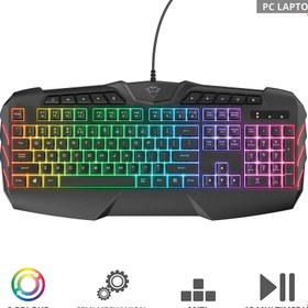 تصویر کیبورد گیمینگ باسیم تراست مدل GXT 881 ODYSS Trust GXT 881 ODYSS Wired SEMI-MECHANICAL LED Gaming Keyboard