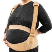 تصویر شکم بند بارداری با بند شانه ای سما طب پاکان کد 4044 - رنگ:کرم - سایز:L 