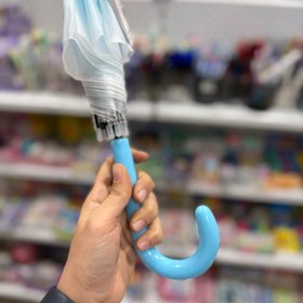 تصویر چتر ساده پاستلی آبی 