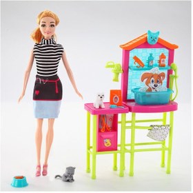 تصویر ست اسباب‌بازی و عروسک میز حمام حیوانات خانگی برند shuer Bathing Table Pet Toy and Doll Set