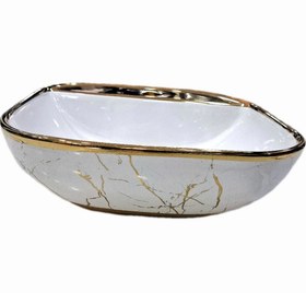 تصویر رویه کابینتی مربع اروشا 40سفید طلایی 