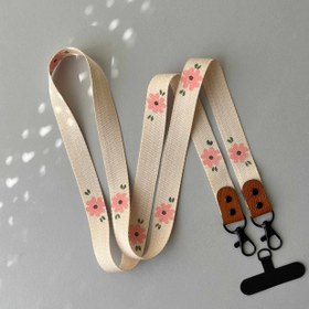 تصویر آویز موبایل کراس بادی «طرح گل ریز برگ» 