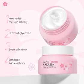 تصویر کرم آبرسان شکوفه گیلاس ژاپنی لایکو روشن کننده جای جوش LAIKOU Japan Sakura Essence Cream