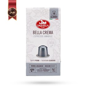 تصویر کپسول قهوه ساکوئلا Saquella مدل بلا کرما BELLA CREMA پک 10 تایی 