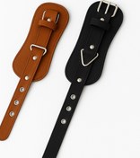 تصویر پابند کراس اور چرم بوفالو طبیعی – کیفیت برتر و دوام تضمینی برای تمرینات حرفه‌ای - قهوه ایی تیره Natural Buffalo Leather Crossover Ankle Strap – Premium Quality with Guaranteed Durability