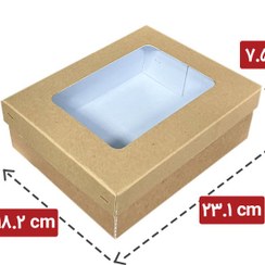 تصویر جعبه شیرینی پنجره دار 750 گرمی کرافت (فروش کیلویی) 