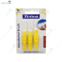 تصویر براش بین دندانی تریزا مدل پروفشنال 0.6 میلی متری زرد ایزو صفر Trisa Interdental Professional Toothbrush ISO Size 0 0.6mm